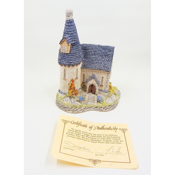 David Winter Cottages The Chapel 1984 Great Britain 4-1/2 Inches COA - Picture 1 of 11
